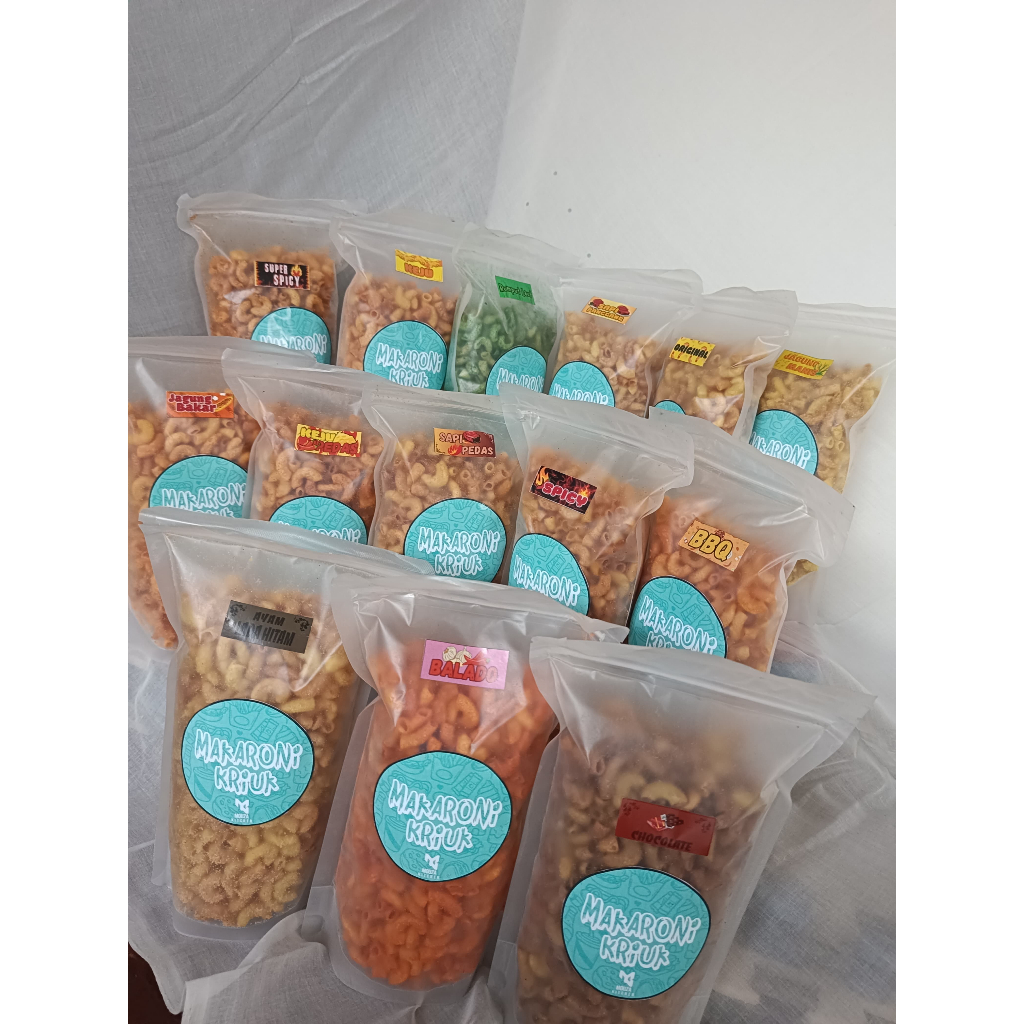 

Makaroni mini kriuk 250 gram rasa BBQ/Makaroni Krenyes/Makaroni Viral Pedas