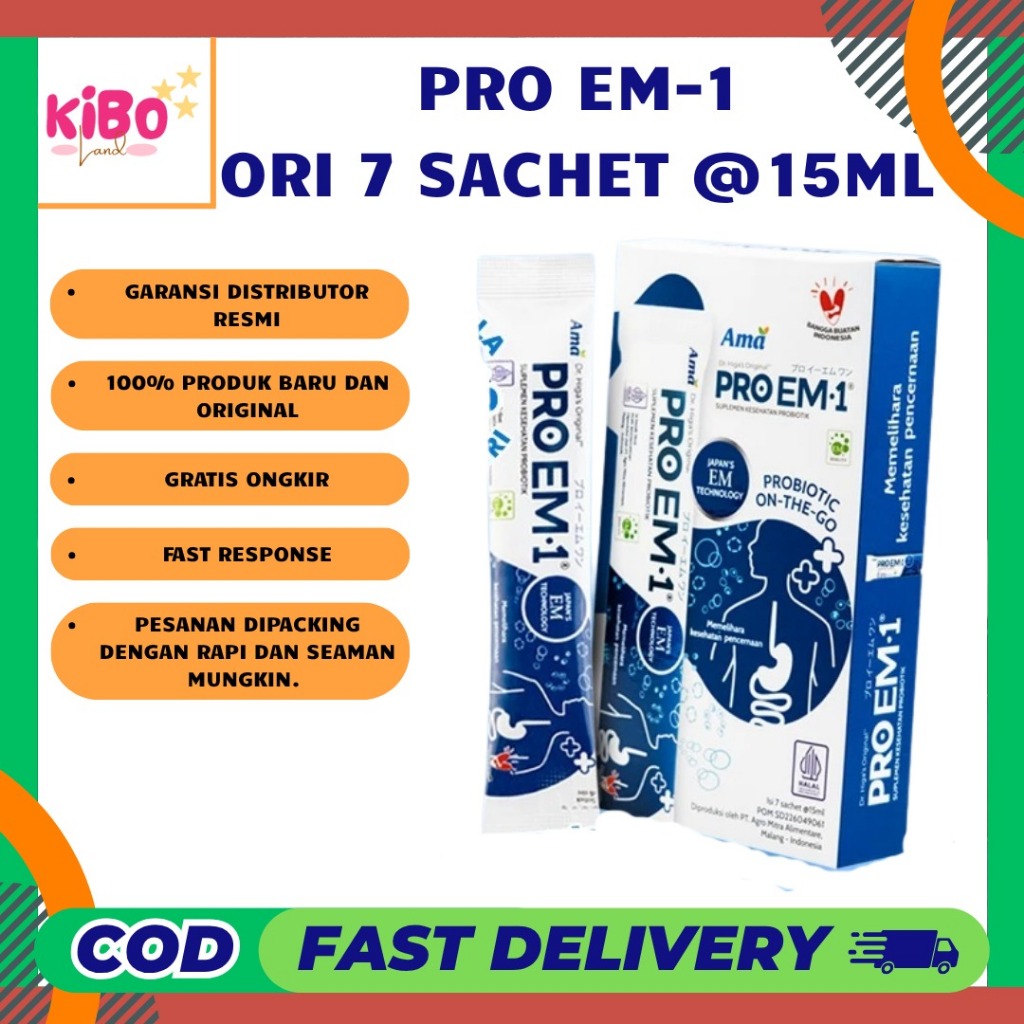 PRO EM1 Original 7 SACHET / BOX @15ml/pcs PRO EM-1 Suplement Probiotik Anak Dewasa Pro M1 Suplemen K