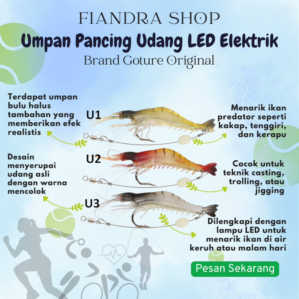 Umpan Udang luminous shrimp lure soft Umpan Udang Menyala Dalam Gelap