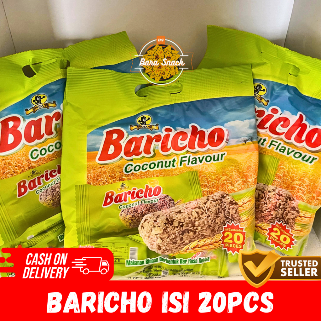

[NEW] Baricho Oat Sereal Bag Isi 20pcs Rasa Coconut / Snack Sereal Gandum Bar Termurah