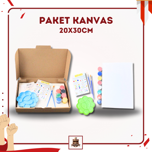 

Paket Alat Lukis Kanvas Set 20X30cm DIY Dilengkapi Dengan Cat Akrilik, Kuas & Palet