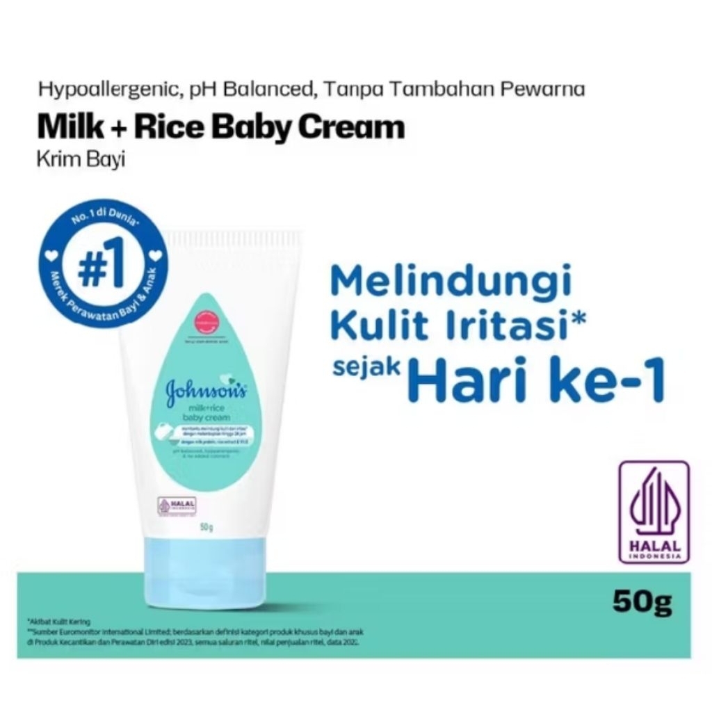 Johnsons Milk+Rice Baby Cream 50g