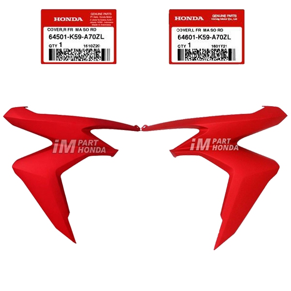 64501-K59-A70ZL 64601-K59-A70ZL Cover Sayap Kanan Kiri Vario 150 K59J 2018 - 2022 Merah Dof