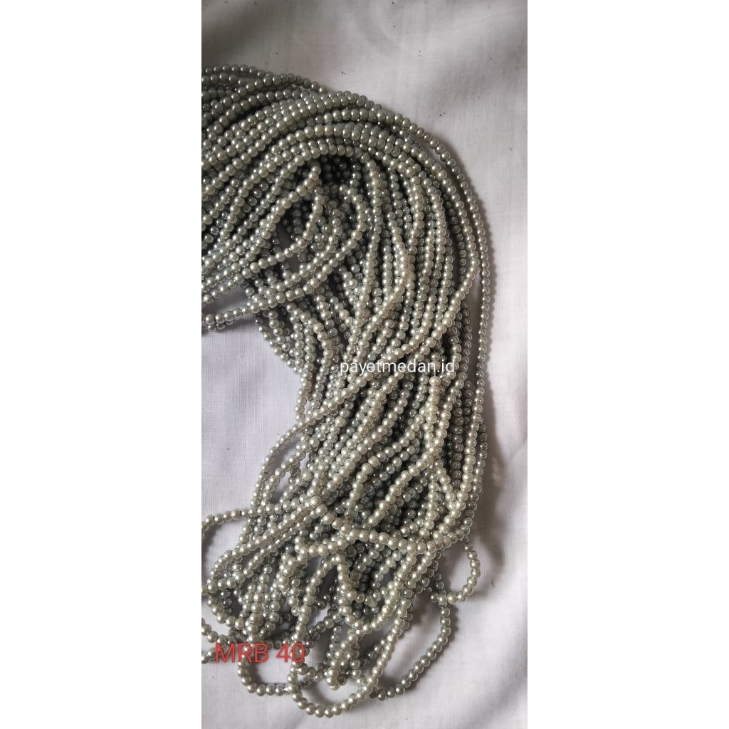 Payet Mutiara sintetis ukuran 4mm mote berat