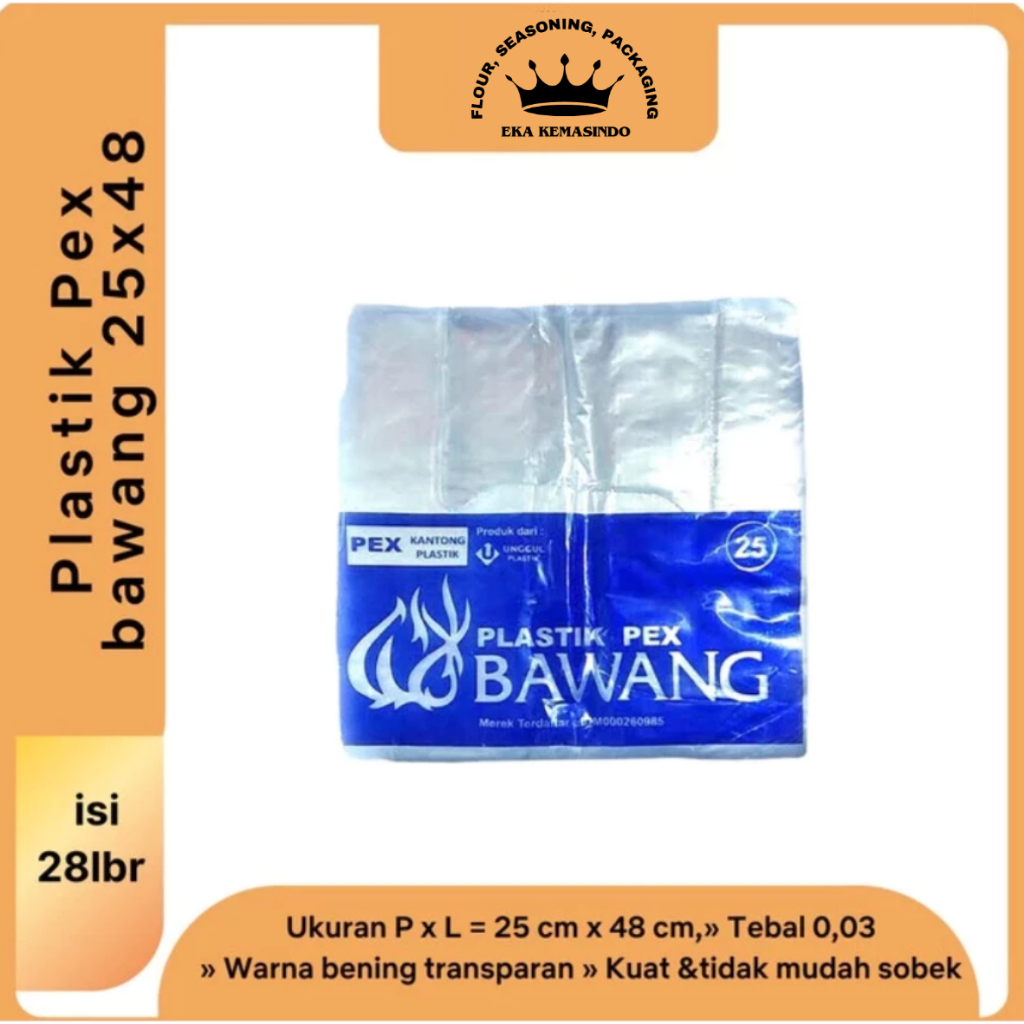 Kantong Plastik bening 25x48 / Kantong kresek bening Pex bawang 20x40