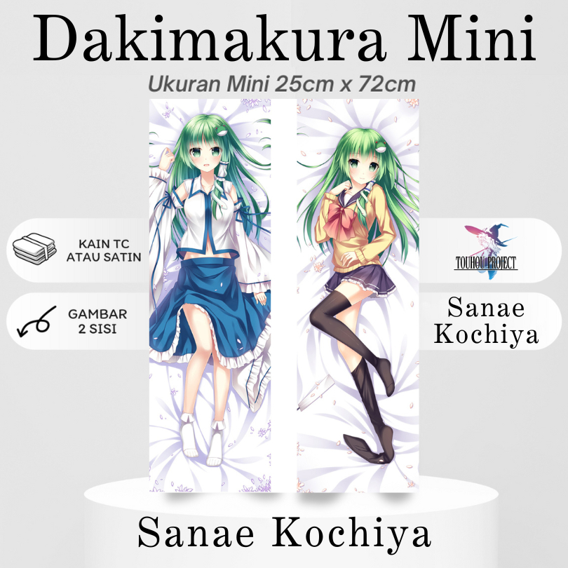 DAKIMAKURA Mini SANAE KOCHIYA Touhou Project - Sarung bantal Mini Waifu Anime Toho Project