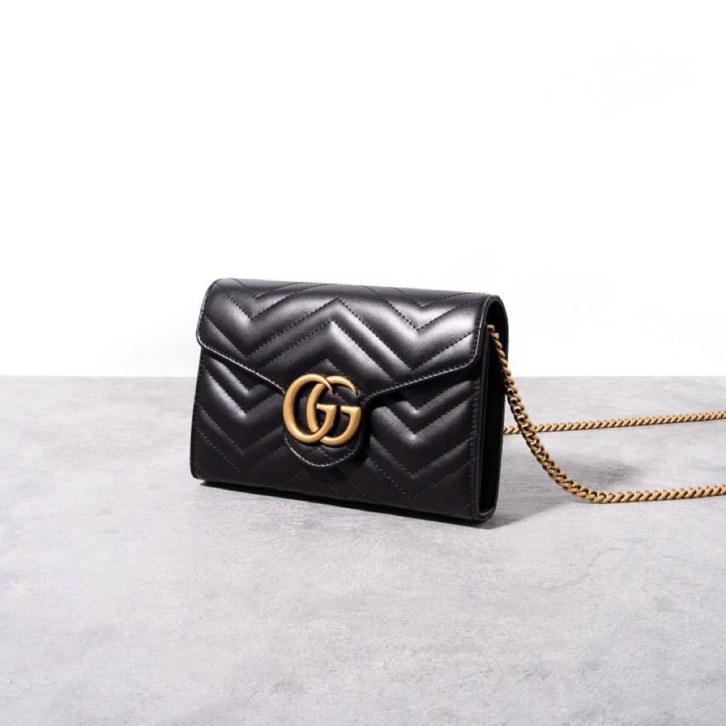 GUCCI GG Marmont Matelasse Mini Crossbody Bag Wallet on Chain WOC