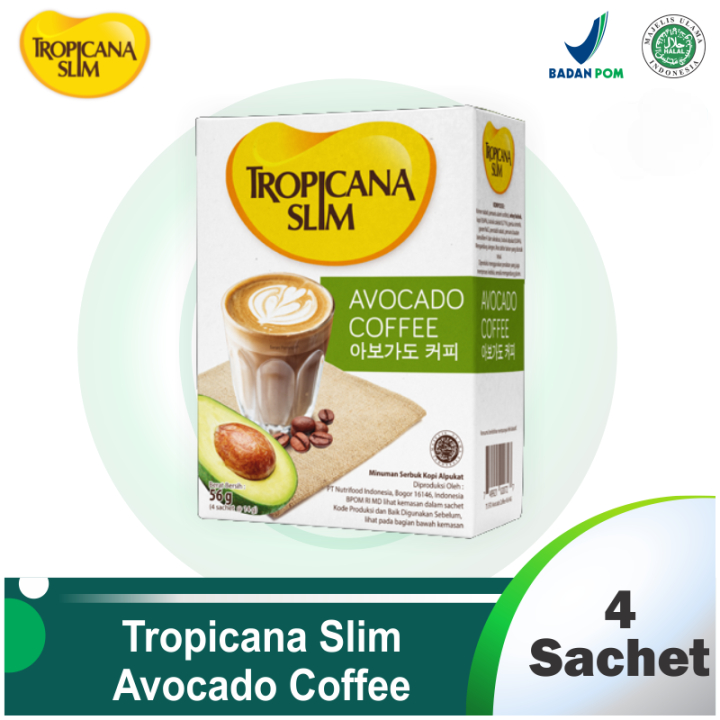 

Tropicana Slim Avocado Coffee 4 Sachet - Kopi Susu Nikmat Tanpa Gula Pasir