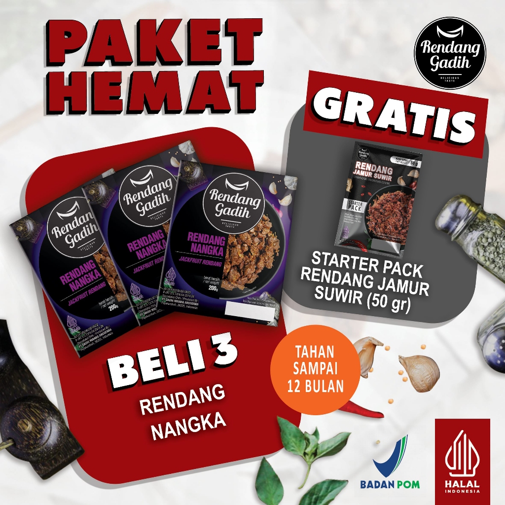 

Rendang Gadih - Paket 3 pcs Rendang Nangka @ 200 g