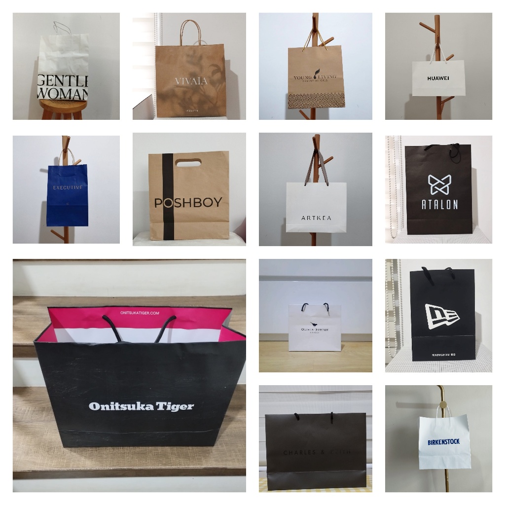

Paper Bag CK/Onitsuka/Birkenstock/Olivia Burton/New Era/JD/Atalon/Vivaia/Huawei/Artkea/The Executive/Poshboy/Sogo/Young Living/Gentle Woman/Vivaia