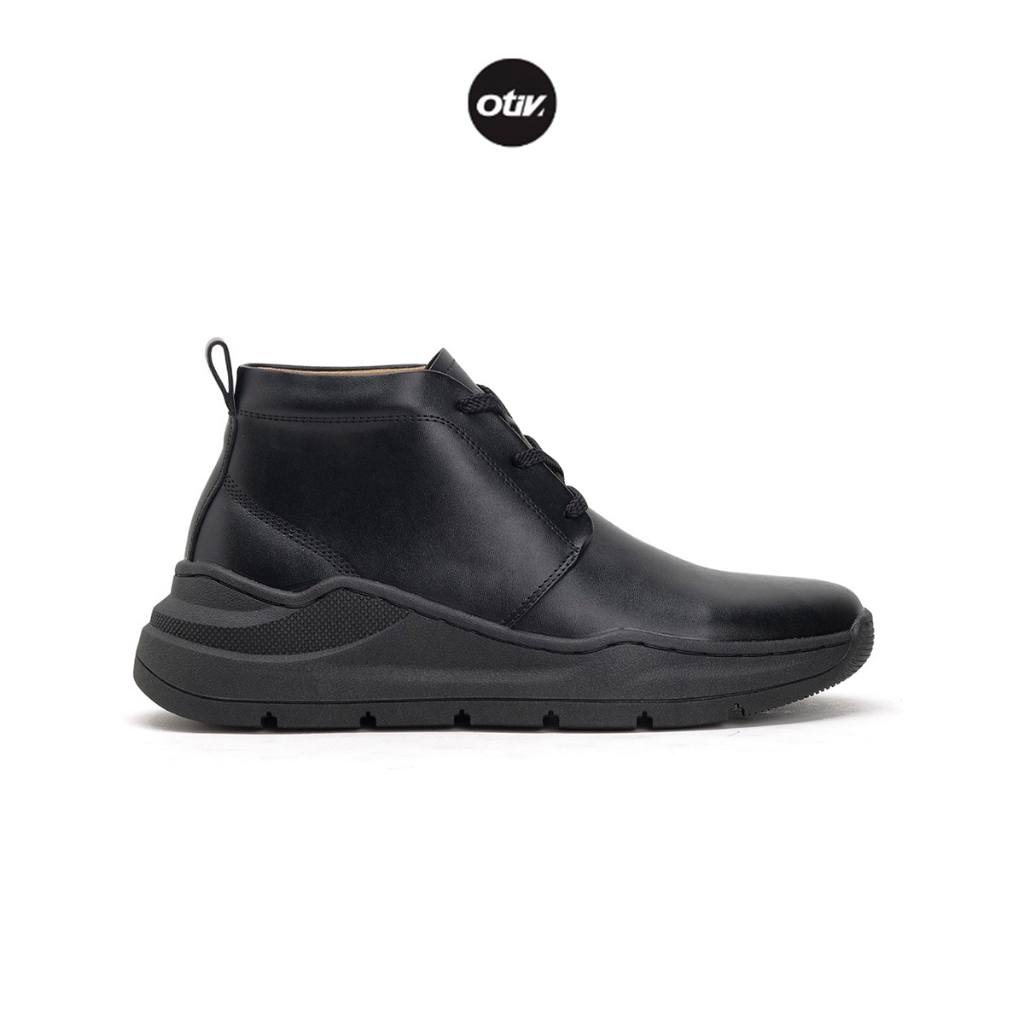 Otiv Leicester Black - Sepatu Boots Kulit Pria Untuk Kerja Kuliah Casual Travelling