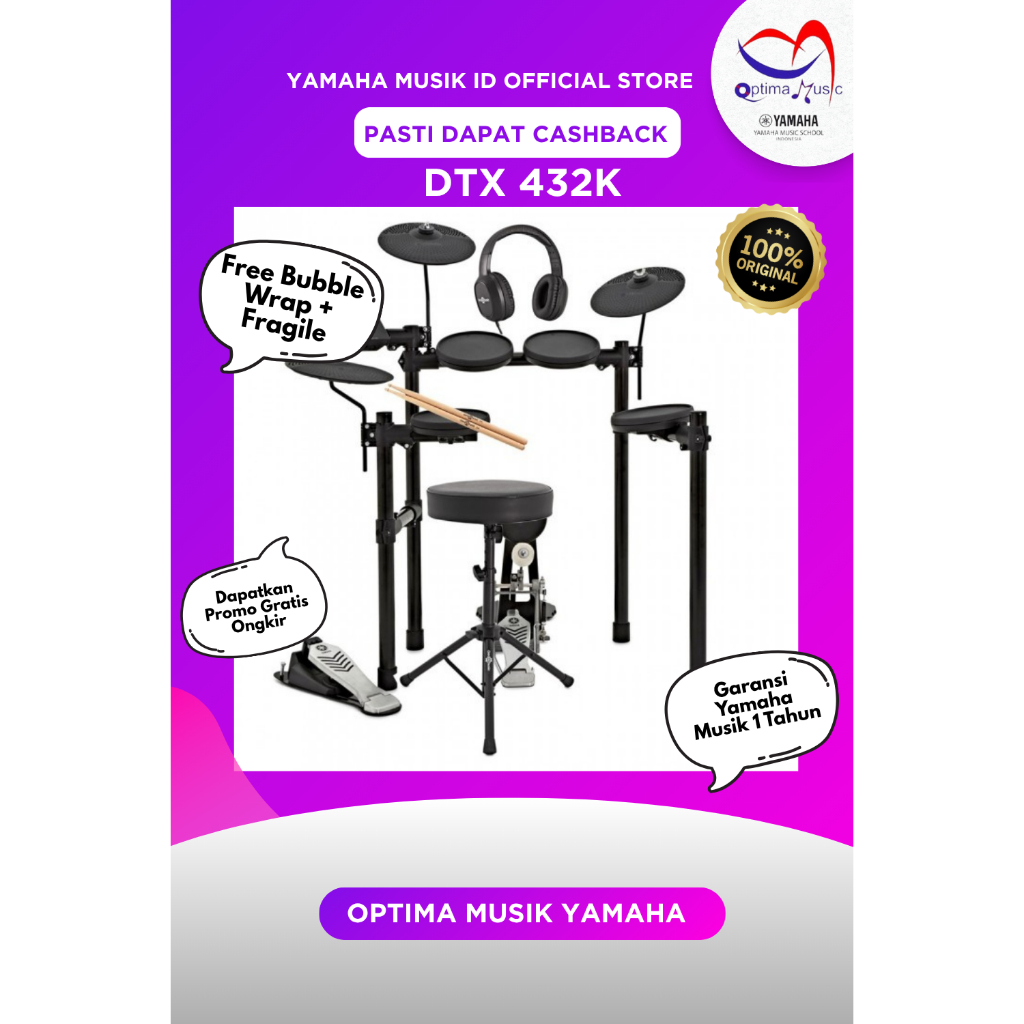 Yamaha Elektrik Drum DTX-432K / DTX432K / DTX 432K original yamaha
