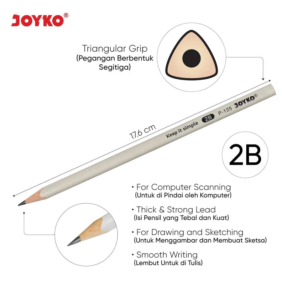 Lumaatelier54 Pensil 2B Joyko 1 Pack Asli Joyko Pensil Warna Warni Pensil 2B Joyko