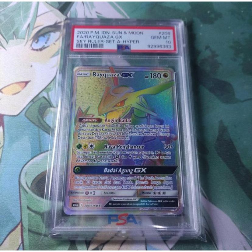 Kartu Pokemon TCG ID Indonesia SM AS4a Rayquaza GX HR PSA 10