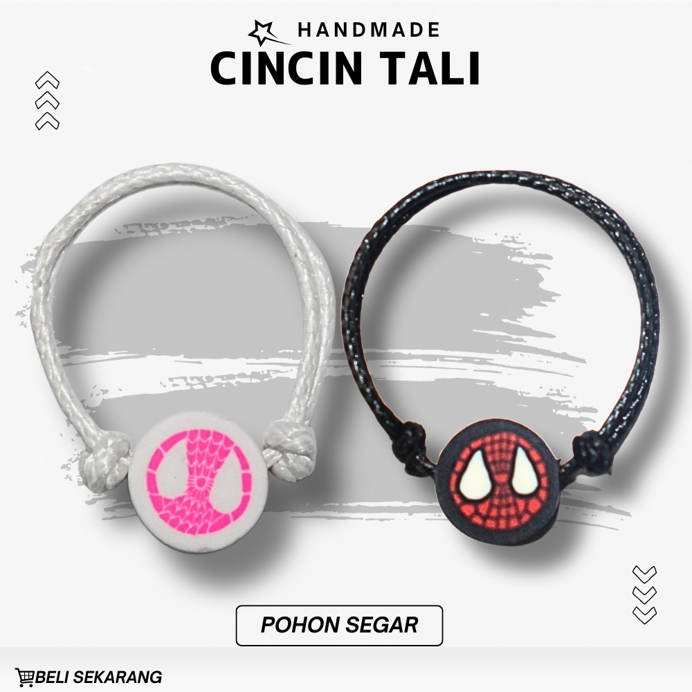 cincin tali couple spiderman super cute