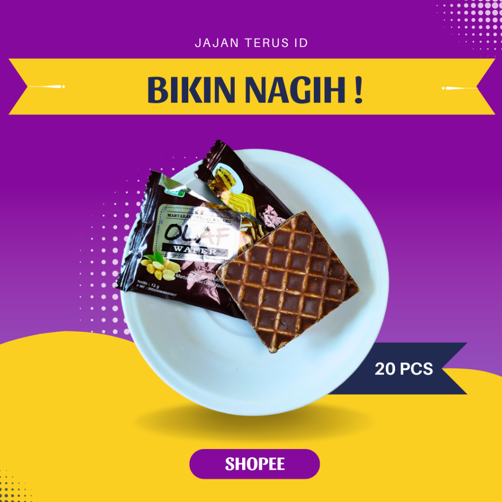 

Wafer isi 20 pcs, Rasa Coklat, Pisang, Kelapa, Renyah & Hemat - Cemilan Viral