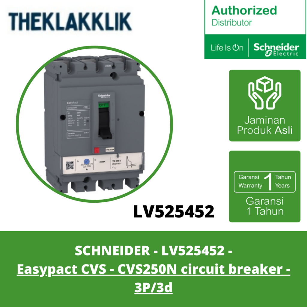 SCHNEIDER - LV525452 - Easypact CVS - CVS250N circuit breaker - 3P/3d