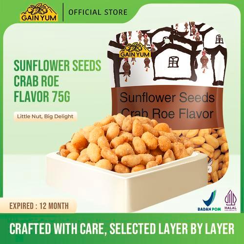 GainYum Kuaci Rasa Telur Kepiting 75gr Gain Yum Sunflower Seeds Crab Roe Flavor 75G