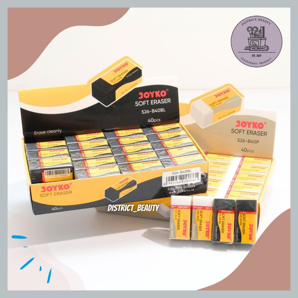 

PENGHAPUS JOYKO 526-B40BL PENGHAPUS MINI HITAM PUTIH PENGHAPUS JOYKO SMALL SOFT ERASER JOYKO BLACK WHITE