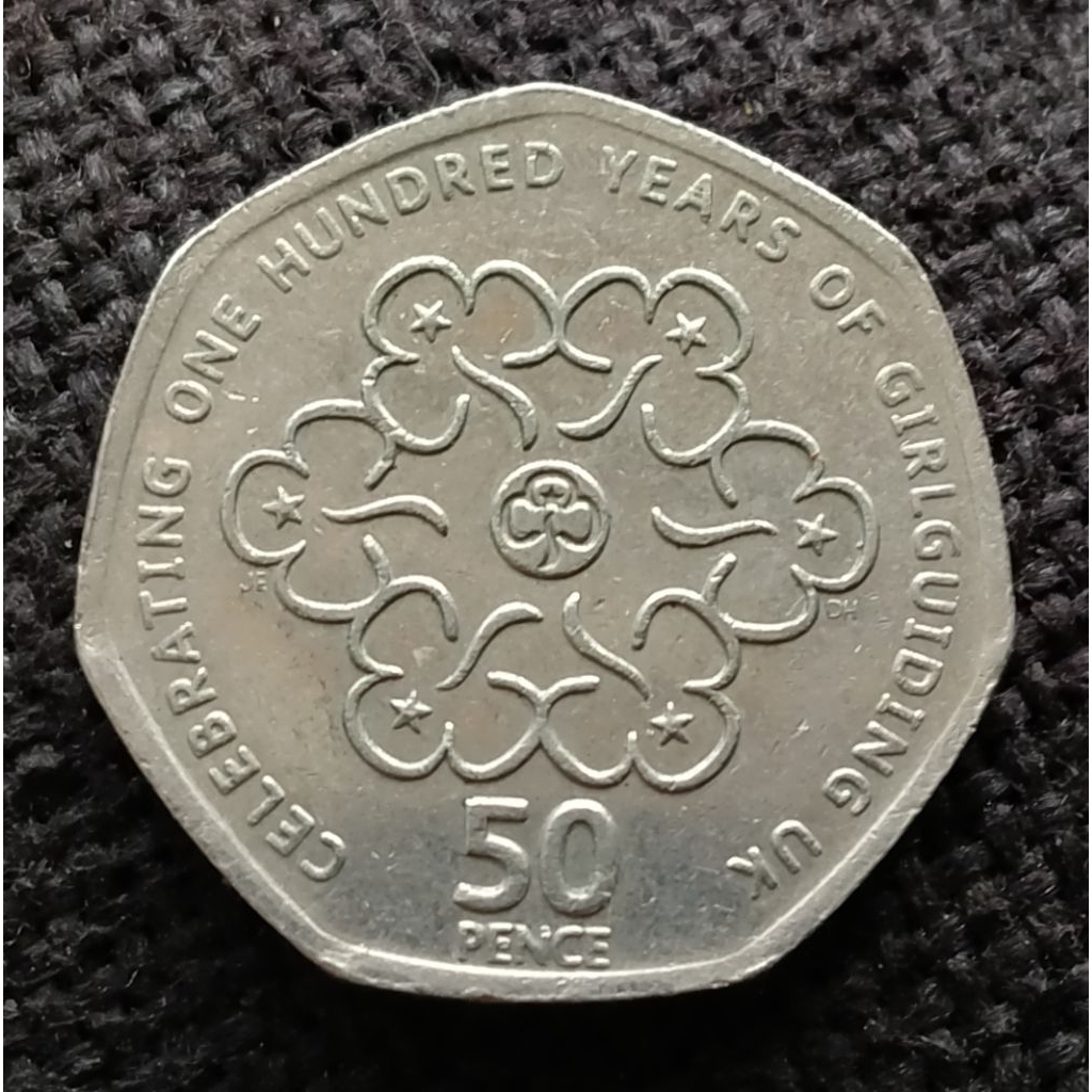 Koleksi Koin Inggris 50 Pence 2010 Girlguilding Commemorative