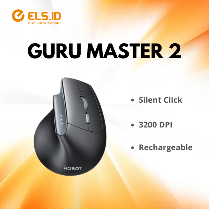 Robot Guru Master 2 Mouse Wireless & Bluetooth Rechargeable Silent Click