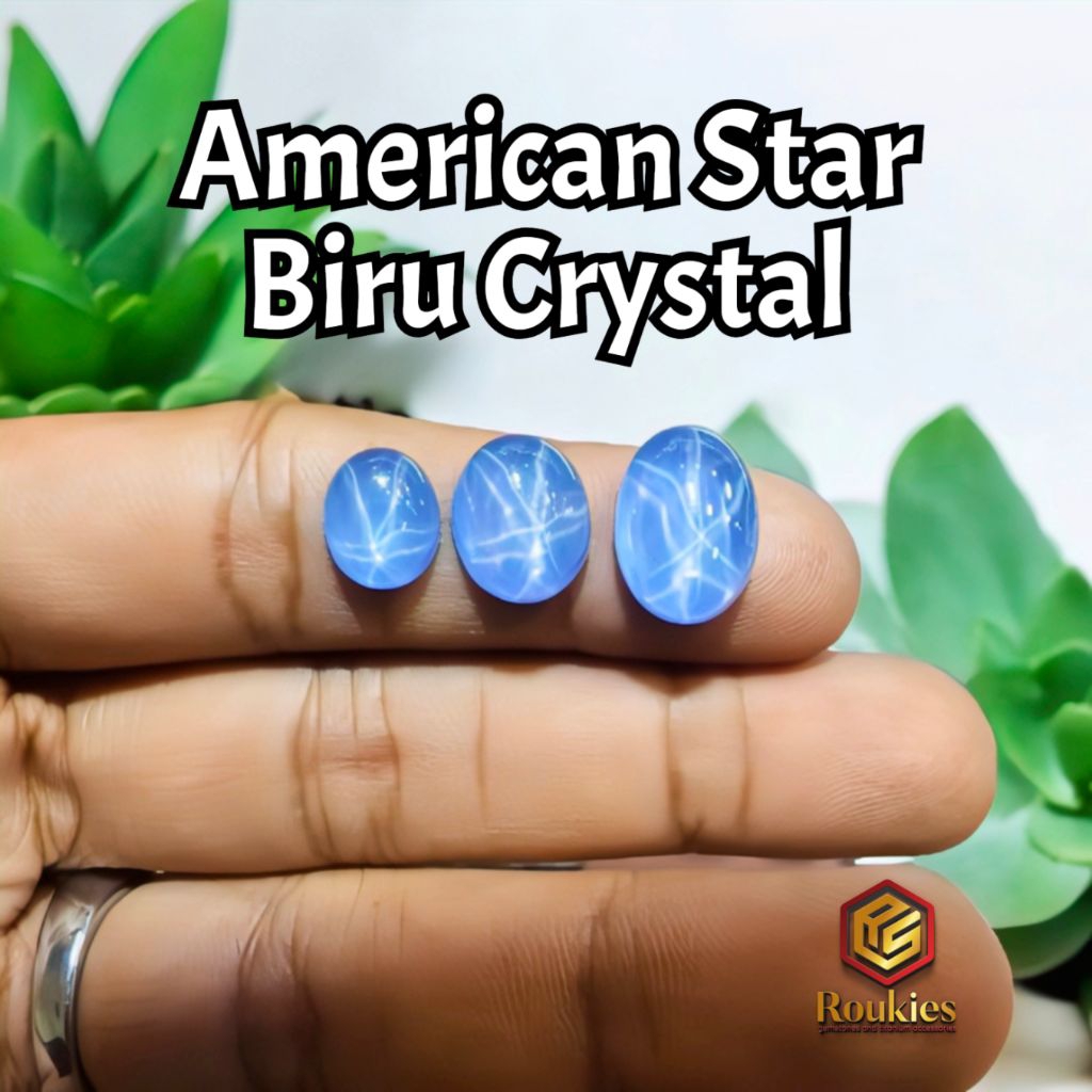 [HANYA BATU] Batu American Star Biru Crystal