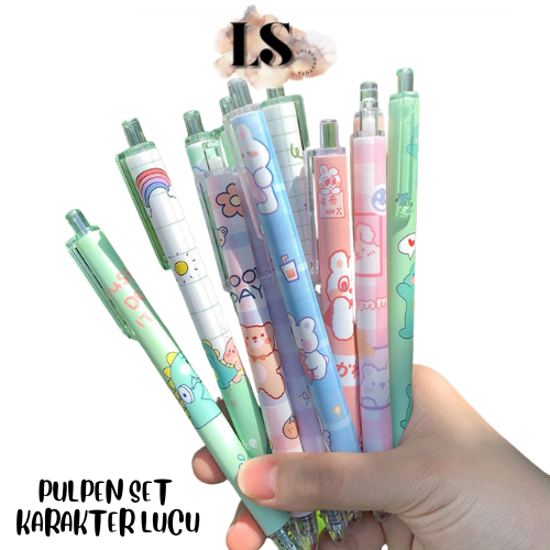 

LS - PULPEN SET KARAKTER LUCU H643 PULPEN MEKANIK ISI 6PCS BOLPOIN GEL