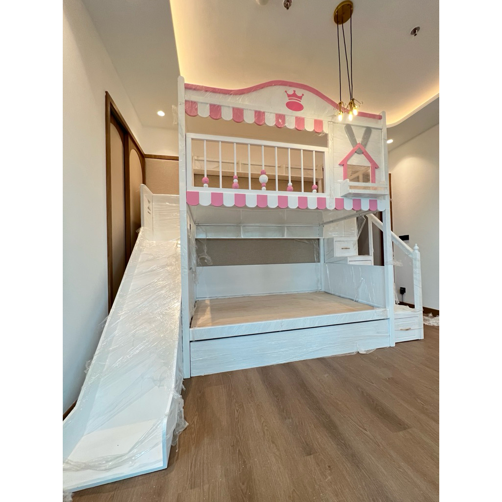 tempat tidur anak tingkat prosotan /ranjang susun size kasur 120x200 full duco