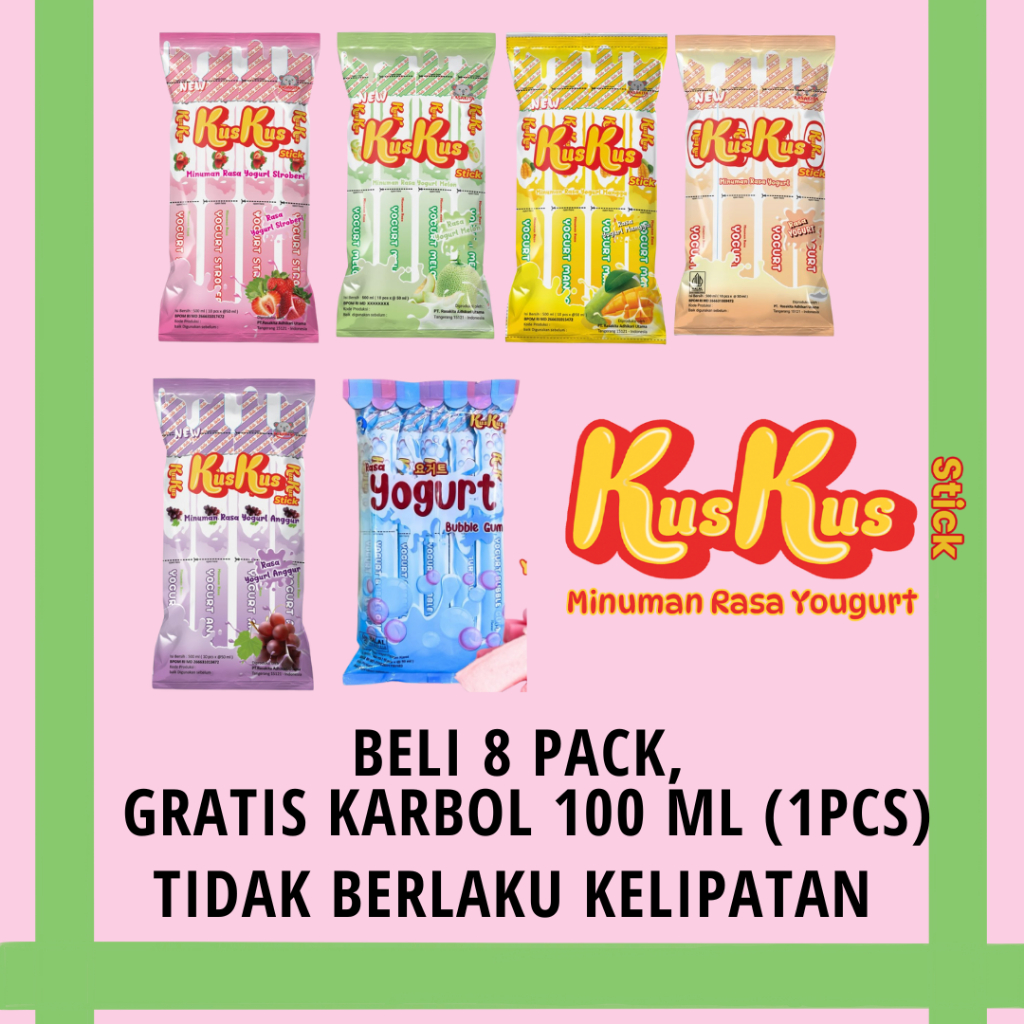 

[BELI 8, FREE KARBOL] Yogurt Jelly Kus Kus Isi 10 pc Aneka Rasa Buah