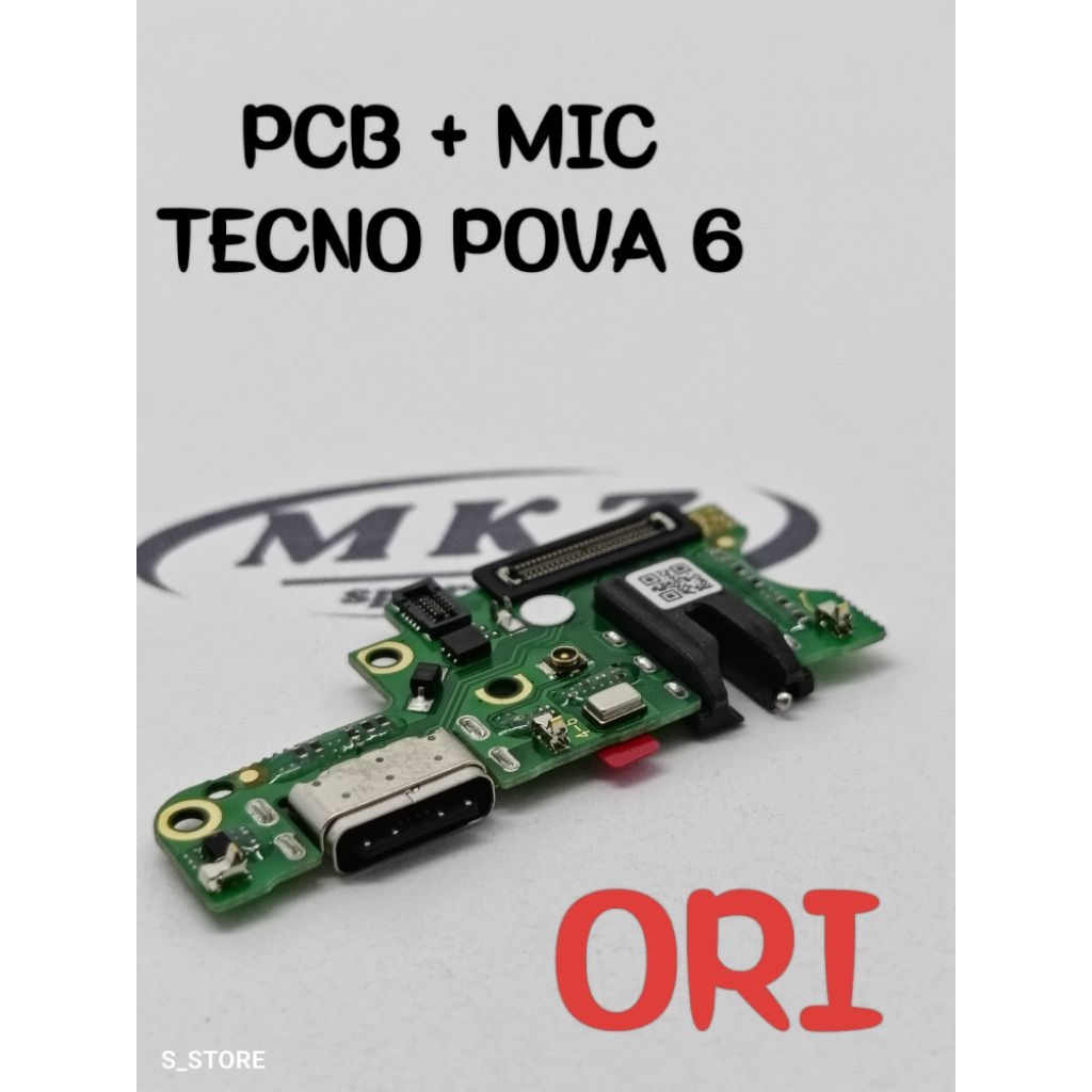 CONNECTOR CHARGER TECNO POVA 6 ORI PAPAN KONEKTOR CAS PCB BOARD TECNO POVA 6