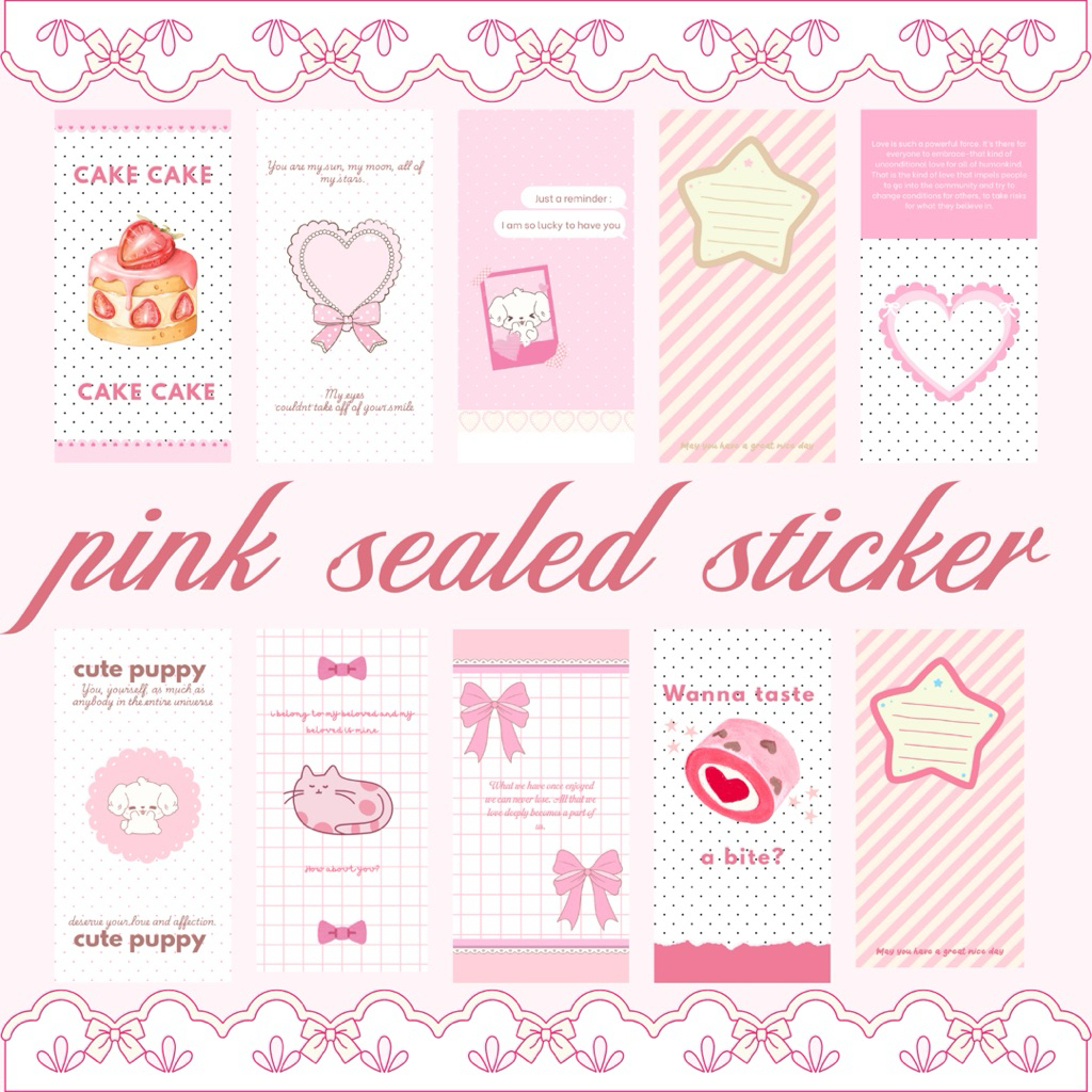 

[Luvlystuff] SEAL STICKER PINK AESTHETIC GLOSSY || DECO STICKER PACKET KPOP FREEBIES