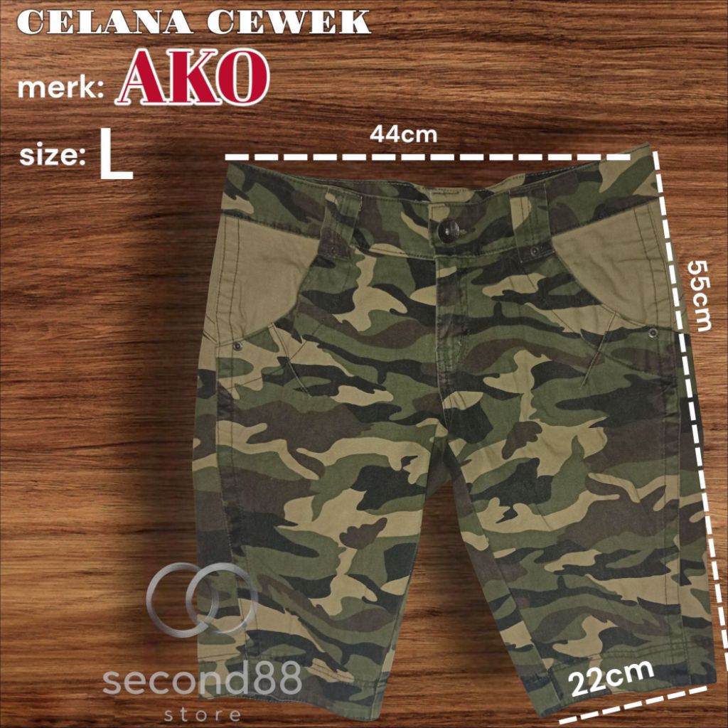 PREMIUM ......celana pendek cewek merk AKO ORIGINAL motif army