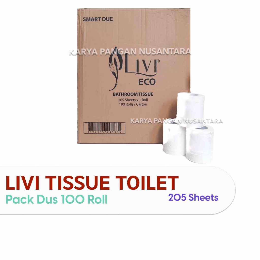 LIVI TISSUE ROLL ECO DUE 205S TISU LIVI TISSU TOILET 2 PLY DUS 100ROLL