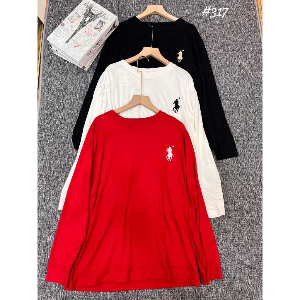 KAOS POLOS  WANITA MODEL TUNIK MERAH PUTIH BORDIR SEMI TUNIK - POLO - TANGUBEE STORE