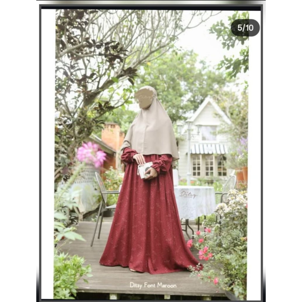 Ditsy nightgown font maroon sz M