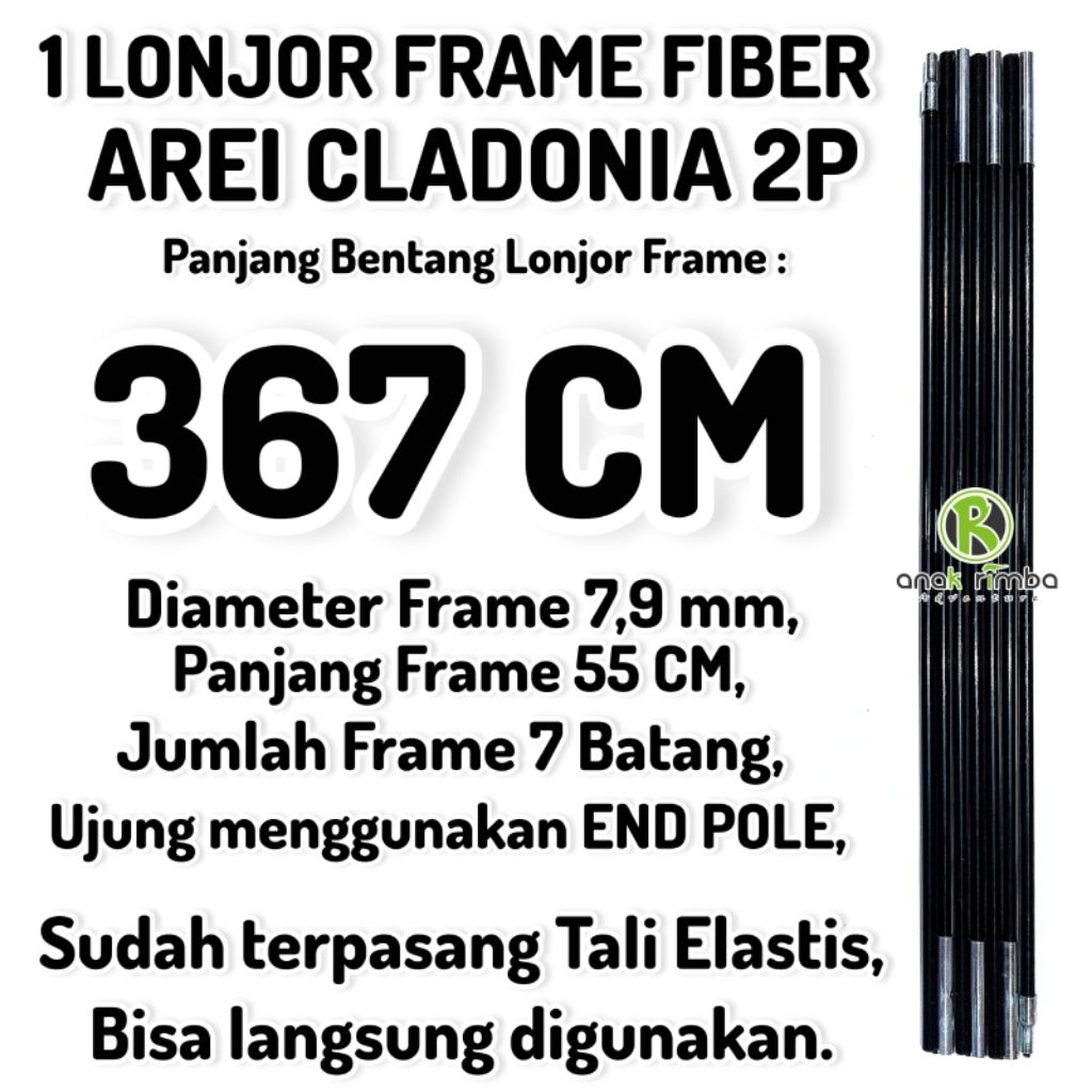 LONJOR FRAME FIBER 367 CM CLADONIA 2P AREI TENDA DOME MONODOME