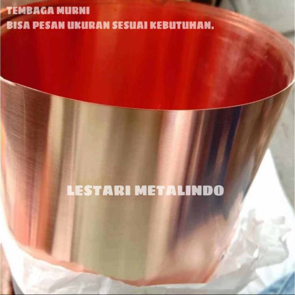 Plat Tembaga Murni 0.1mm X 100mm X 300mm - tembaga lembaran - tembaga potongan - lembaran tembaga