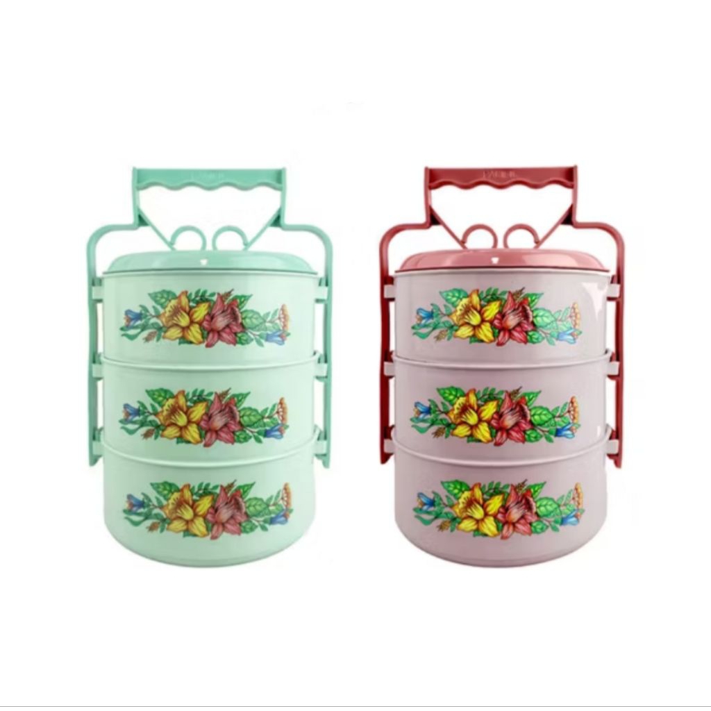 Rantang plastik susun 3 warna/rantang plastik 3 susun