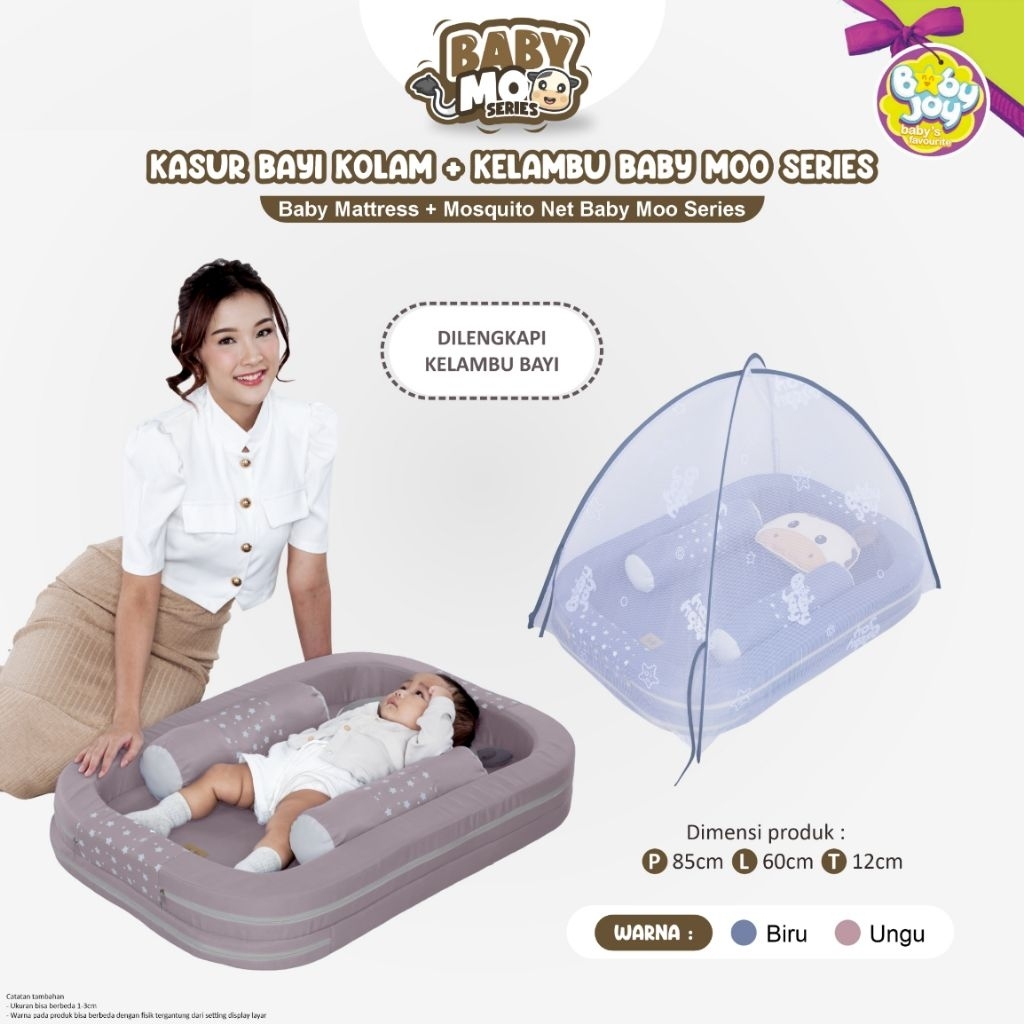 BABY JOY Kasur Bayi Kolam + Kelambu Baby Moo Series