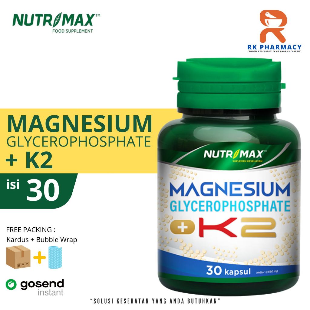Nutrimax Vitamin Magnesium Glycerophosphate + K2 Suplementasi Magnesium Dan Vitamin K2