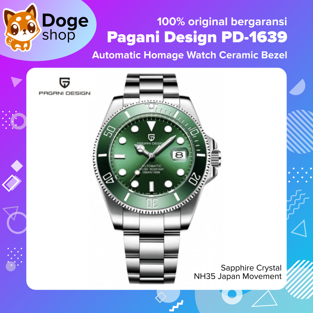 Pagani Design Automatic Watch PD-1639 Homage NH35 Japan Movement PD1639 Jam Tangan Sapphire