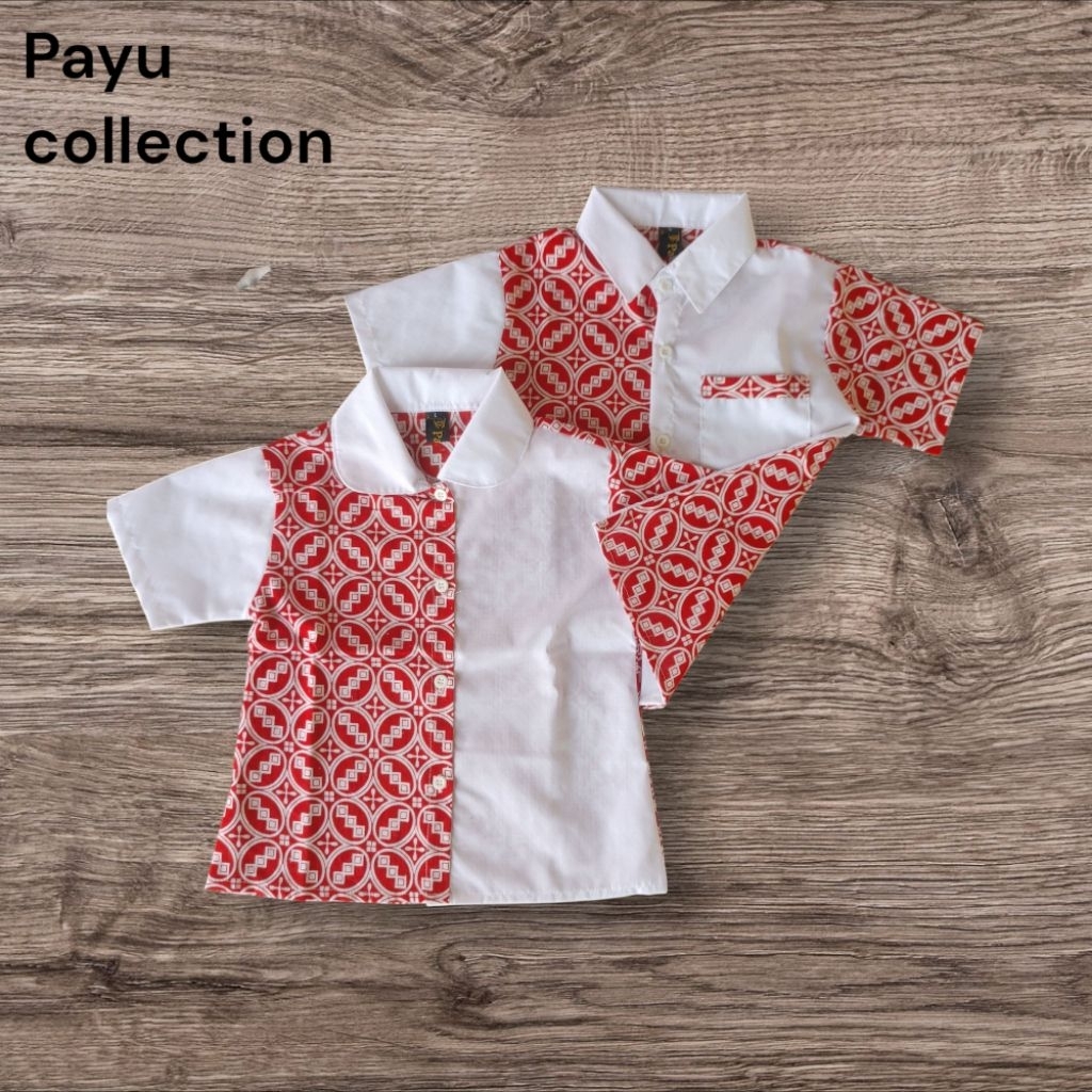 atasan batik anak merah putih agustusan.atasan anak couple batik merah putih agustusan.baju batik an