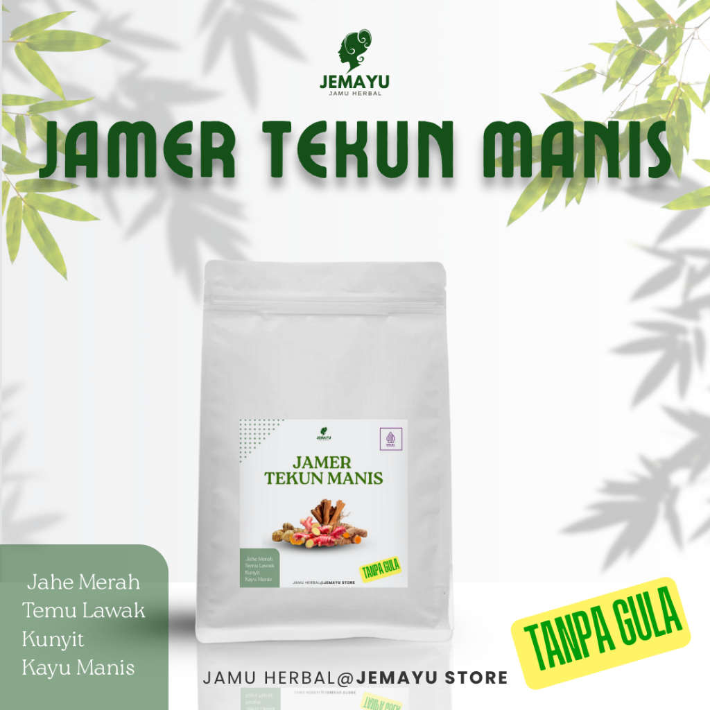 

JAMER TEKUN MANIS Kunyit Temulawak Jahe Merah Kayu Manis Bubuk Murni Jamu Herbal JEMAYU Resep JSR