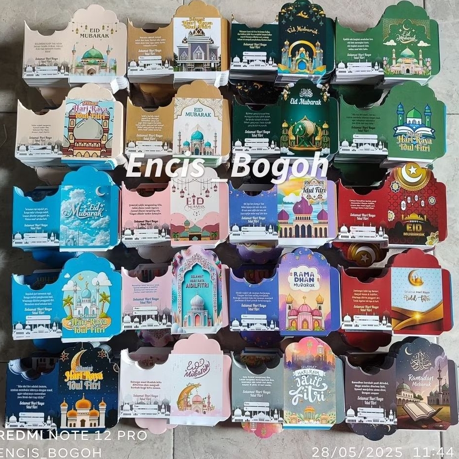 

[ 1KG ISI ±1000 lembar]Amplop lebaran ukuran medium muslim - karakter