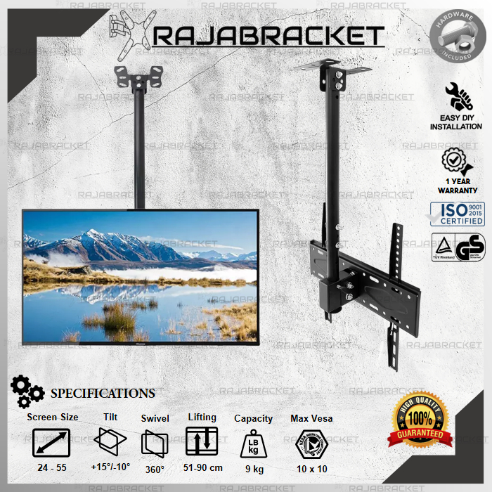 Bracket TV Gantung 55 50 43 40 32 27 inch, Bracket TV Gantung/Plafon/Ceiling TV LED LCD