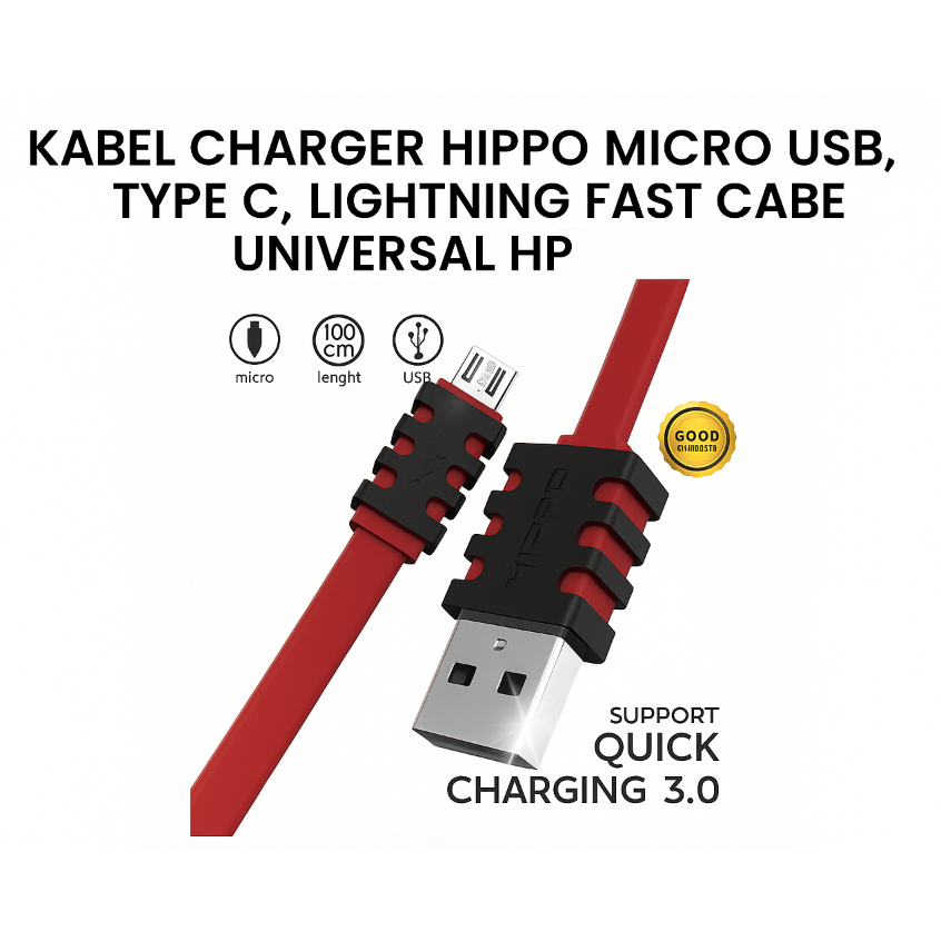 Kabel Charger Hippo Micro USB, Type C, L