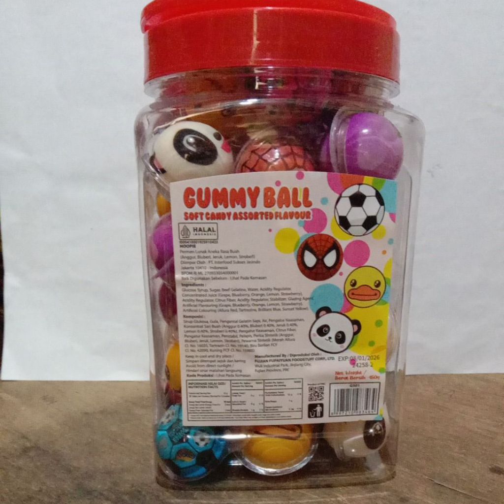 

permen lunak gummy ball isi 50 pcs