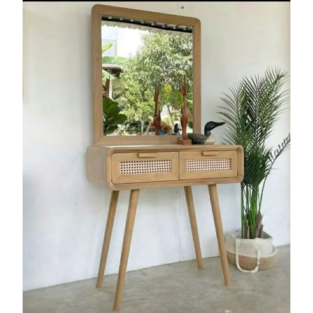 Meja rias minimalis jati Meja rias aestetic jati asli