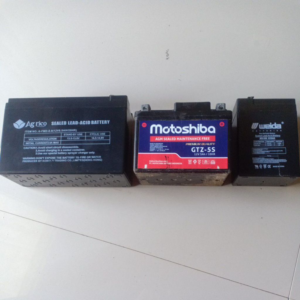 aki kering ori bekas copotan komponen elektronik