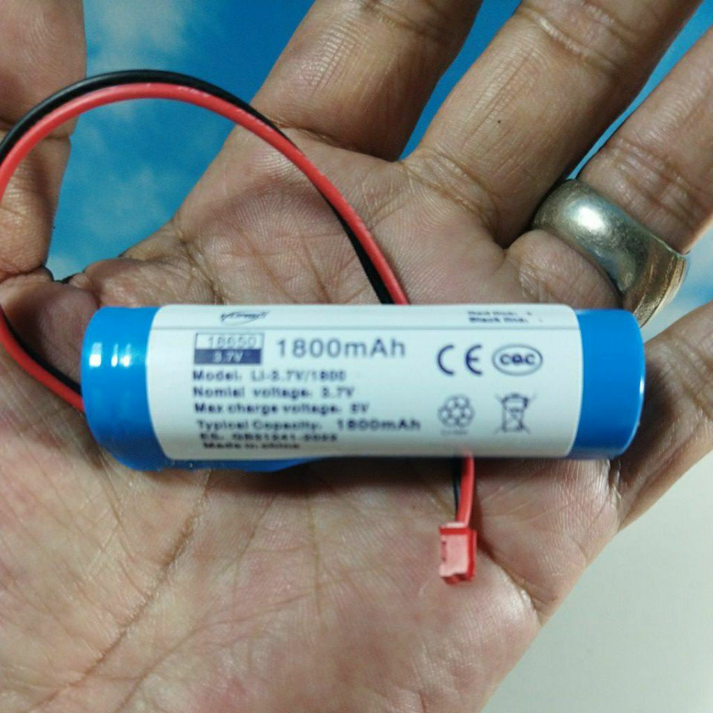 baterai 18650 baterai RC mainan pin merah